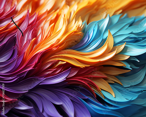 Colorful Abstract Fractal Background, hyperrealistic