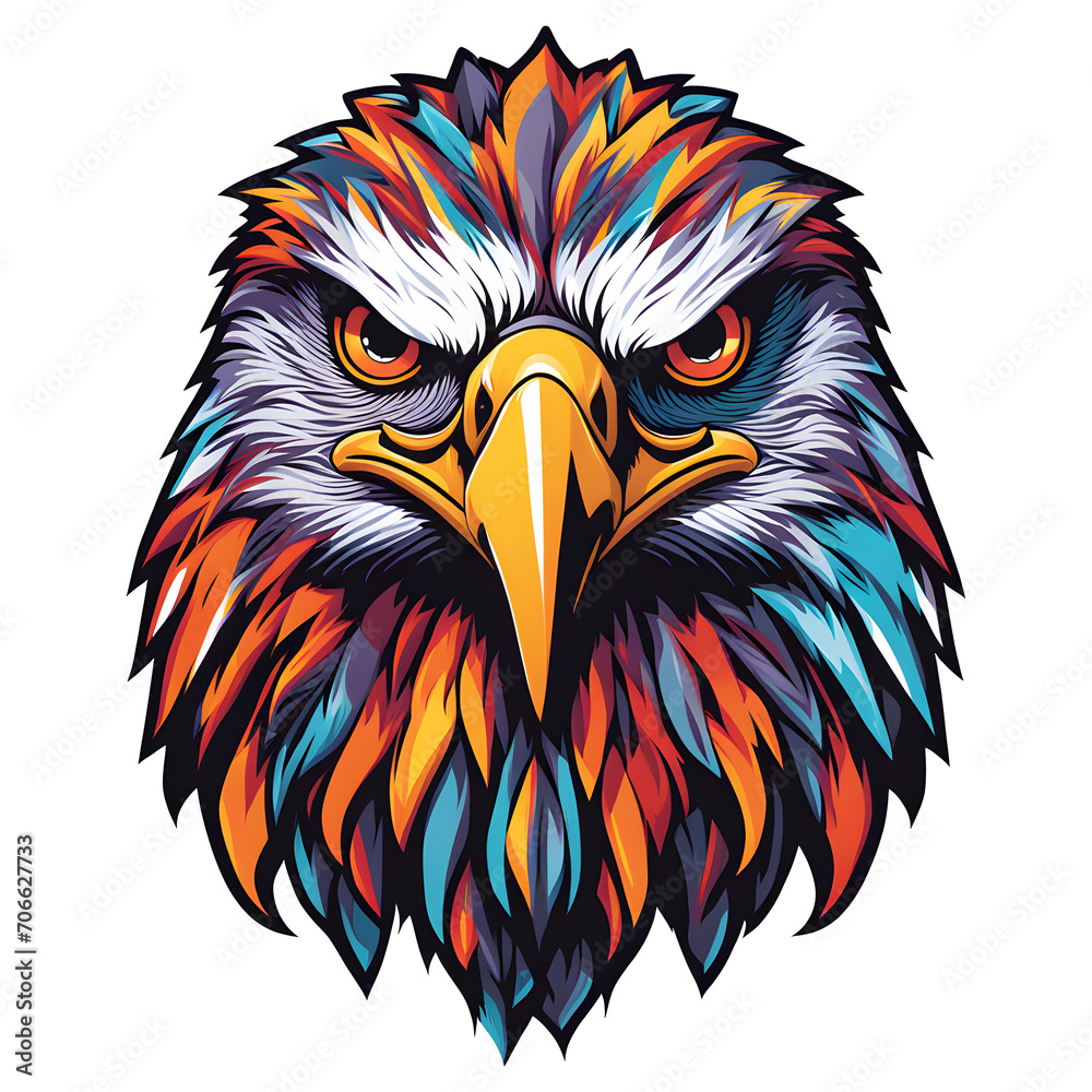 Fototapeta premium Eagle Head Illustration with Transparent Background for Sticker