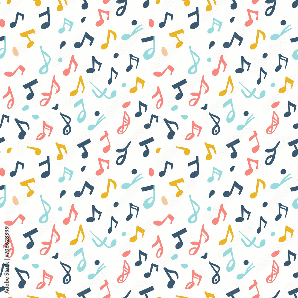 Musical notes seamless pattern. Can be used for gift wrapping, wallpaper, background