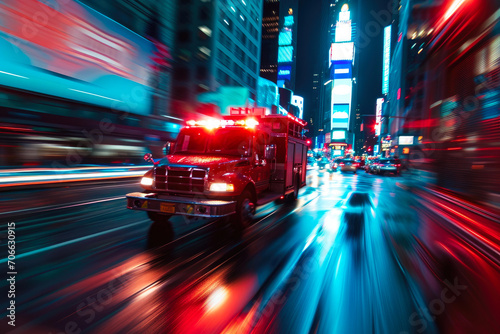 Sudden Emergency: Ambulance in Urban Landscape