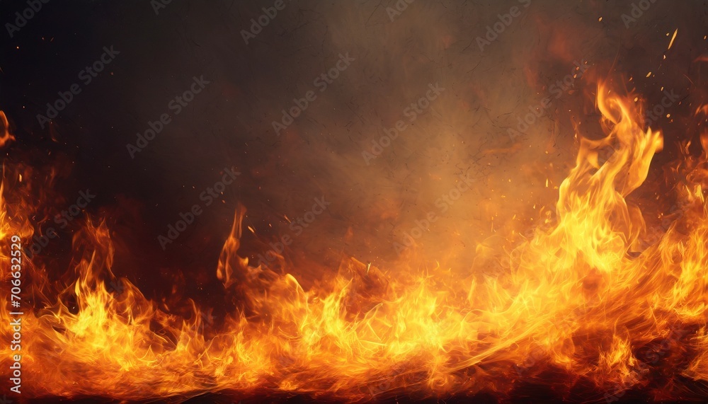 fire abstract background with flames and copyspace