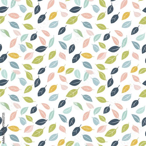Leaves seamless pattern. Can be used for gift wrapping, wallpaper, background