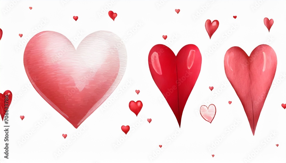 heart on isolated white background hand drawn set of hearts valentine s day
