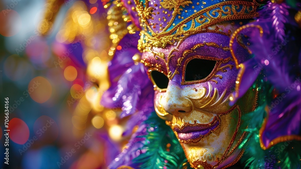 The dazzling and colorful Mardi Gras carnival scenery wallpaper