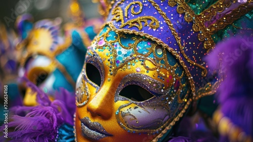 The dazzling and colorful Mardi Gras carnival scenery wallpaper
