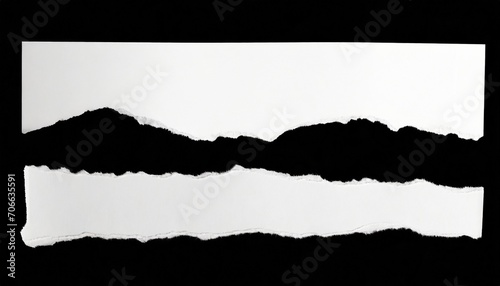 white torn paper on black background collection paper rip