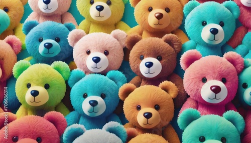 colorful teddy bears background