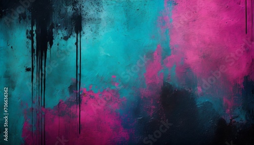 colorful teal pink blue and black urban wall texture modern pattern for wallpaper design creative modern urban city background for advertising mockups grunge messy street style new wave background