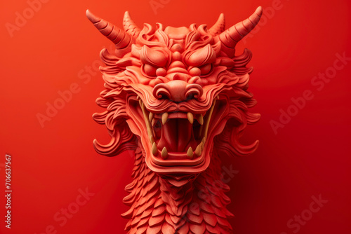 Vibrant Scarlet Chinese Dragon
