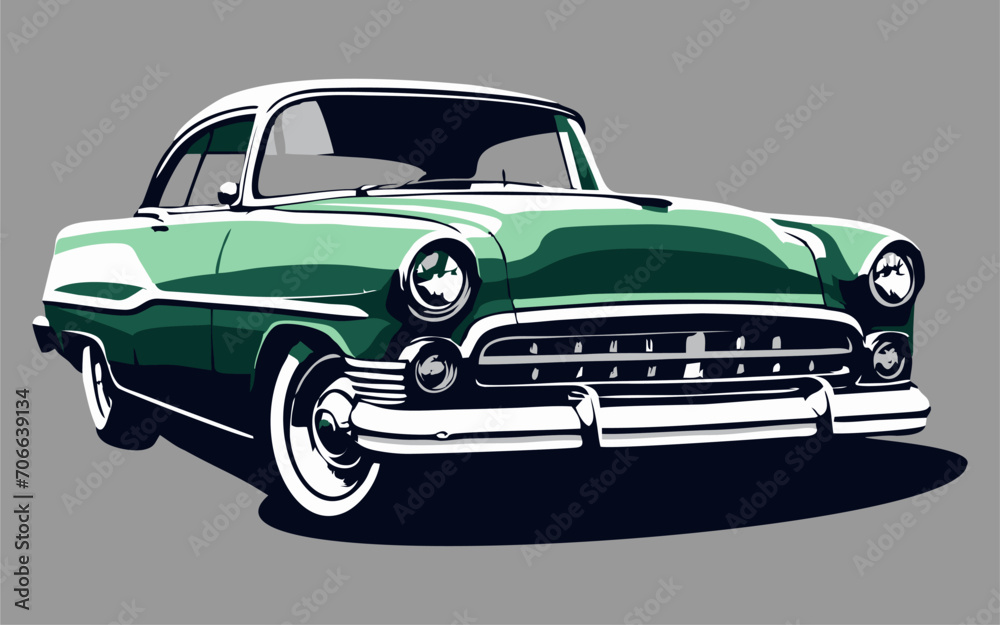 Muscle car. Flat style vector illustration isolated on background