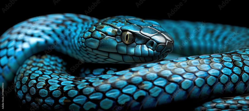Obraz premium Sleek Blue Dalmatian Snake
