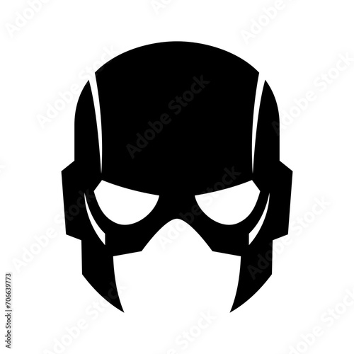 Super hero mask black icon. Superhero face masque and masking cartoon character. Comic book mask. Heroic or savior vector illustration