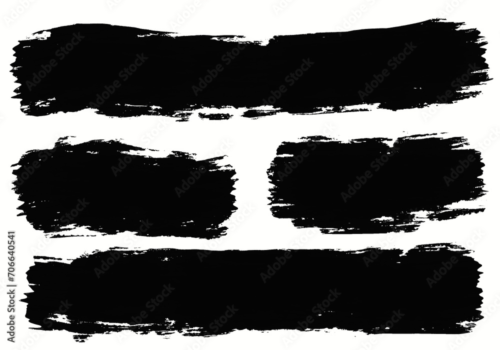 Set of brush strokes on white background. Collection of black brush strokes. Set of brush strokes on white background. Collection of black brush strokes.