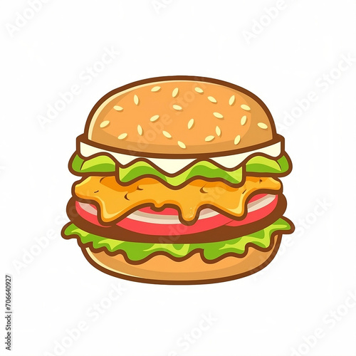 Hamburger icon. Vector illustration of a hamburger isolated on white background.