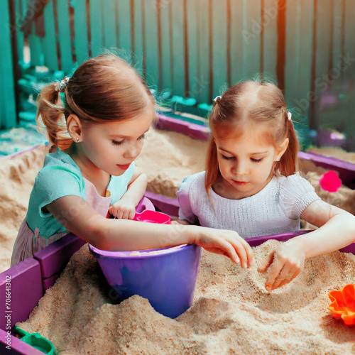 Dzieci bawiące się w piaskownicy