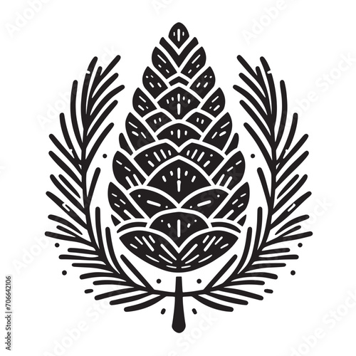 Vector illustration of an isolated Pine Cone