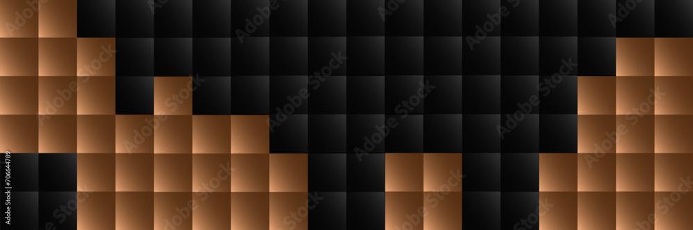 Abstract shiny dark gradient square geometric shapes background. Modern simple geometric vector design. Luxurious and elegant geometric shape graphic elements. vector