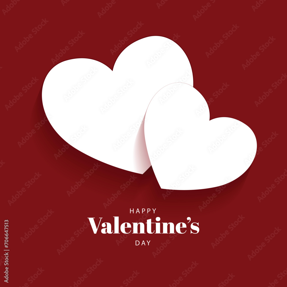 Happy Valentine's Day Red Background With White hearts Happy Valentine's Day Red Background With White hearts