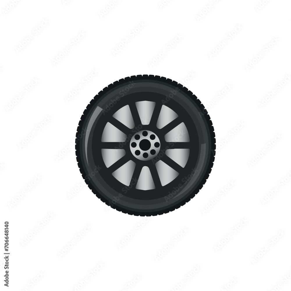 Car wheel on white background Car wheel on white background