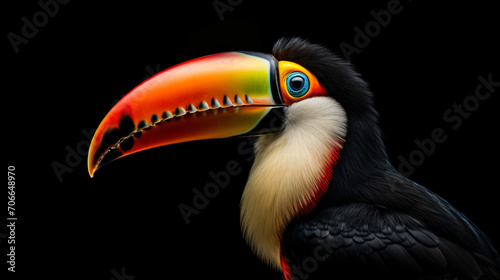  toucan on a black background