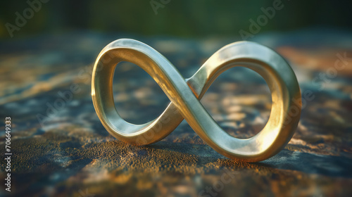 Infinite sign sculpted from rings.