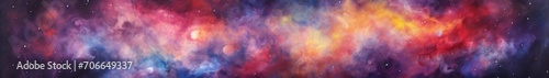 Close-up picture of sky, watercolor painting, deviantart, space art, interstellar stormy bright sky, misty clouds, misty sky, horizontal background