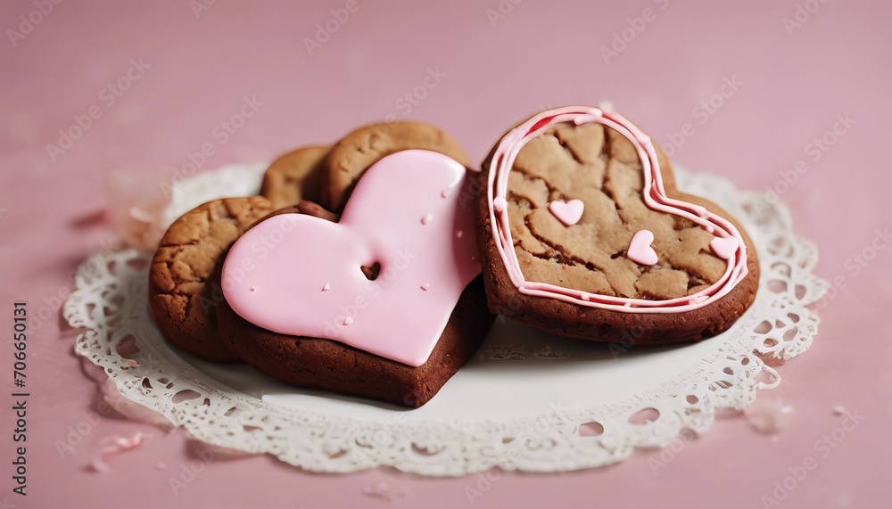 heart shaped cookies on a plate for valentine's day heart shaped cookies on a plate for valentine's day