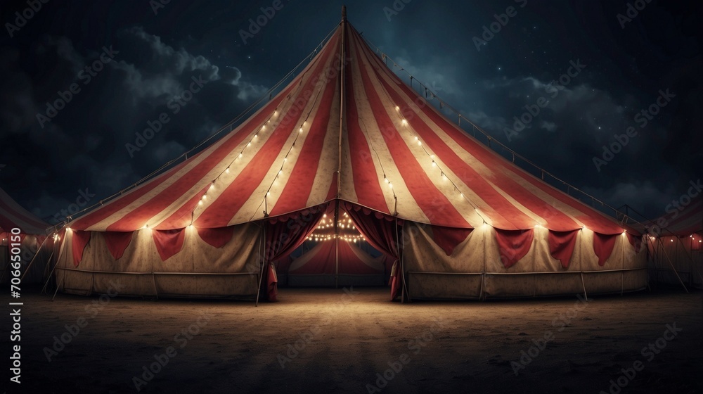 circus tent at night