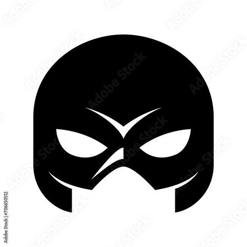 Super hero mask black icon. Superhero face masque and masking cartoon character. Comic book mask. Heroic or savior vector illustration