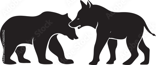 Animal love silhouette vector illustration design