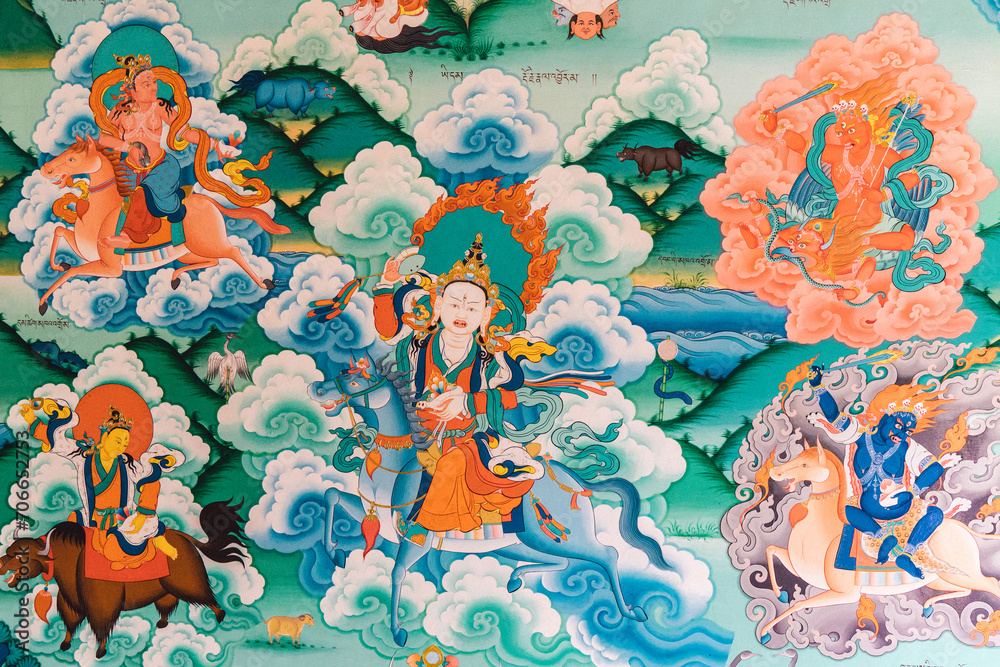 Buddhist frescoes of Tangtse Monastery, Thangkas, Buddhist Art