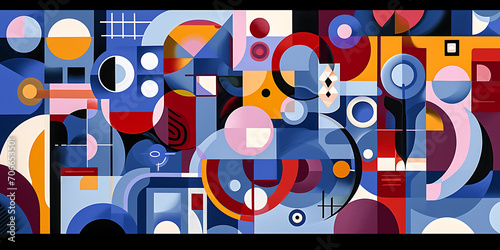 Uma obra de arte digital mostrando elementos do Cubismo, com formas geométricas fragmentadas e uma composição dinâmica que desafia perspectivas tradicionais.