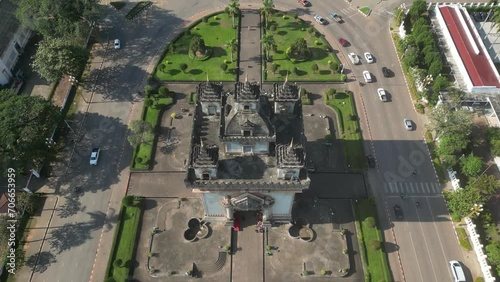 Patuxai Drone Footage Laos South East Asia