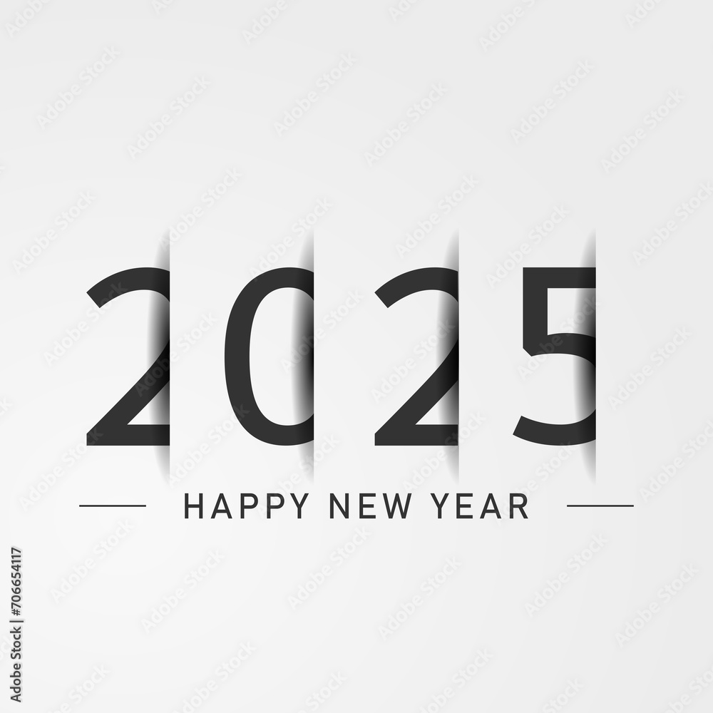 Happy new year best wishes 2025 with colorful truncated number