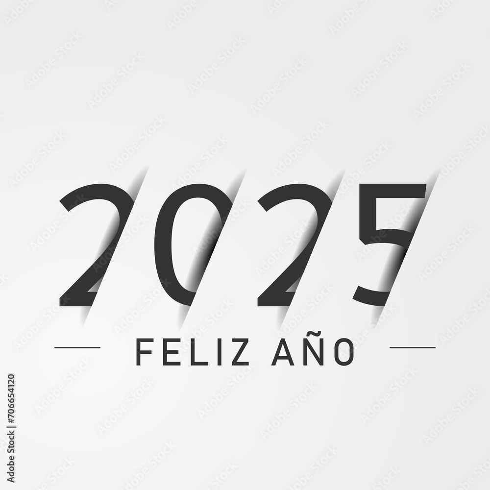 2025 - feliz año nuevo - obrazy, fototapety, plakaty 