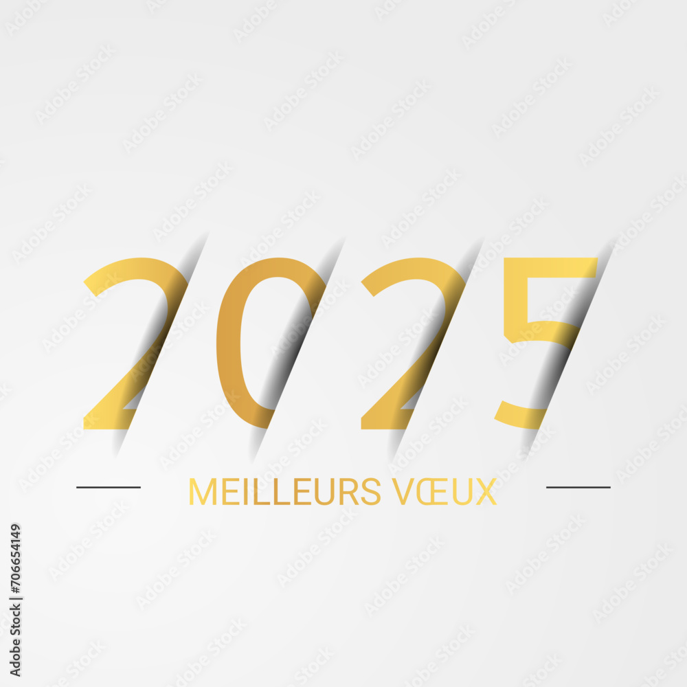 Bonne année meilleurs vœux 2025 vecteur pour affiche, bannière