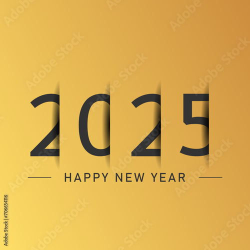 Happy new year - best wishes 2025 with colorful truncated number. Perfect vector for poster, banner, greeting and new year 2025 celebration.