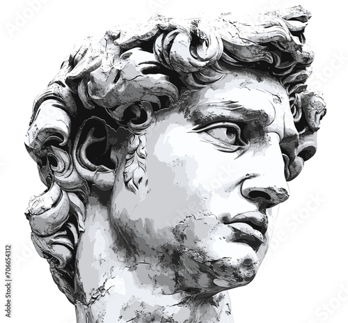Obraz na płótnie Eternal Gaze: The Timeless Beauty of Classical Sculpture. Captivating Detail, Perfect for Historical and Artistic Themes. w salonie