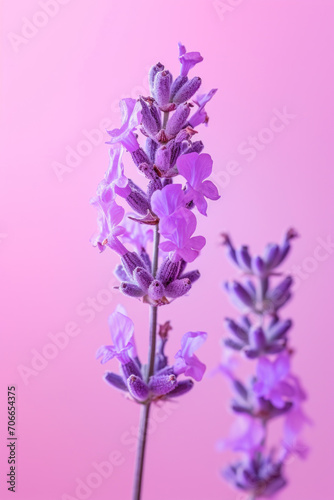 Purple lavender flower as vertical Greeting card template composition