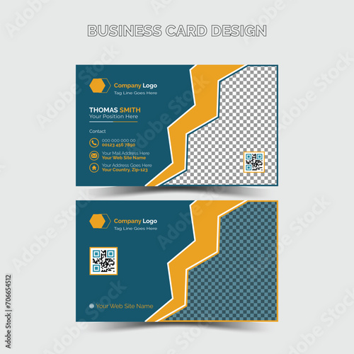 Modern and simple business card design Modern presentation card with company logo Vector business card template Visiting card for business and personal use Vector illustration design