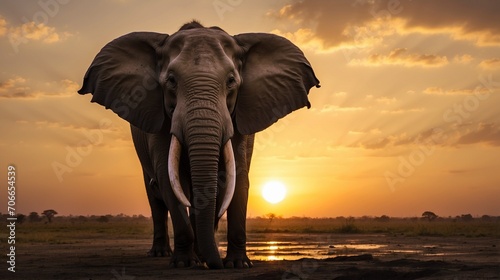 elephant at sunset © VISHNU