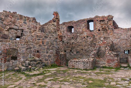 Ruins from Hammershus castle on the island Bornholm, Denmark.