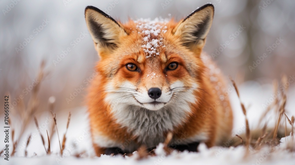 red fox in snow