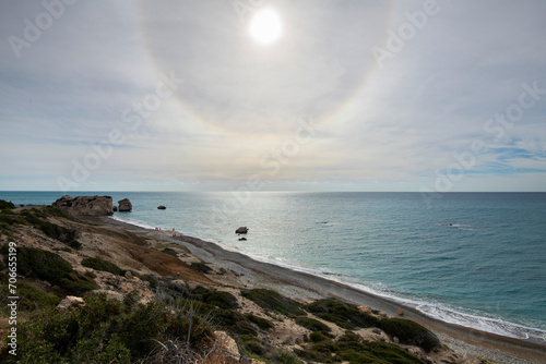 Aphrodite's Rock or Aphrodite's beach_Petra tou Romiou beach, the birthplace of Aphrodite (Venus) in Cyprus  photo