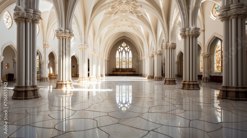 gothic style buddhist temple interior