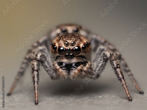 A close-up of a jumping spider. Generated with AI