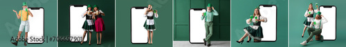 Collage of big smartphones ...