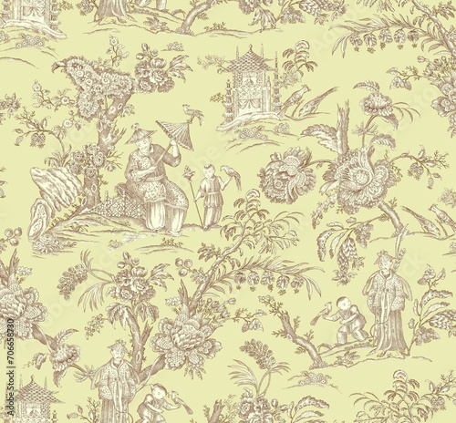 Fototapeta Naklejka Na Ścianę i Meble -  Profiled designs for home textile or wallpaper