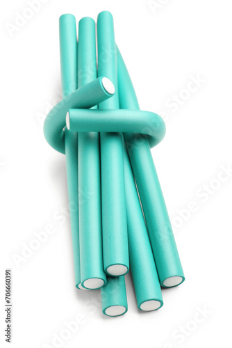 Hair curlers isolated on wh...
