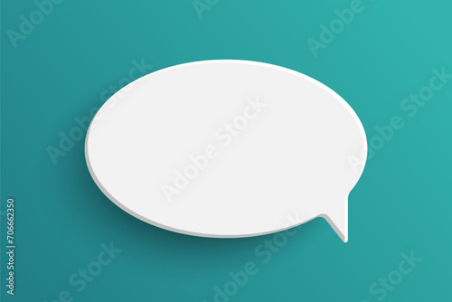 White ellipse speech bubble on green background